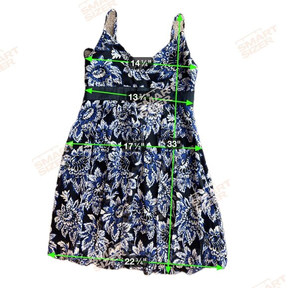 Inc‎ Babydoll Y2K Dress Womens Size 6P Silk Empire Waist Floral Blue Soft Girl - Picture 2 of 8